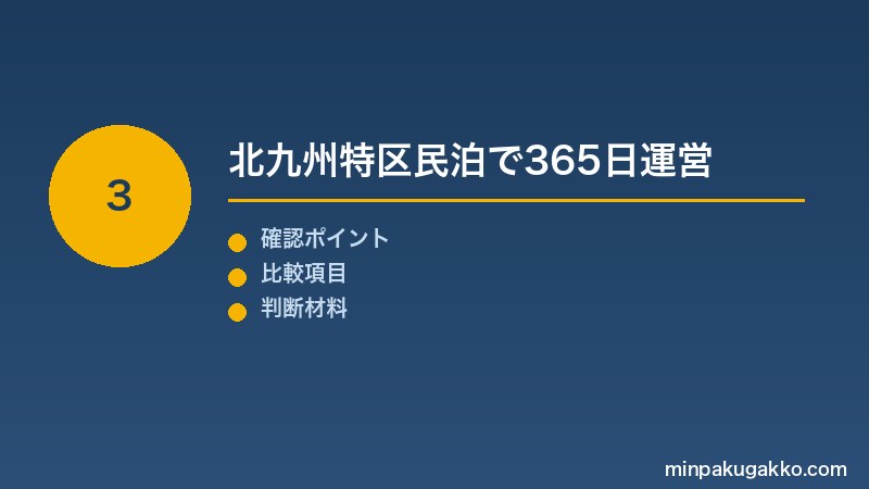 Step 3 北九州特区民泊で365日運営