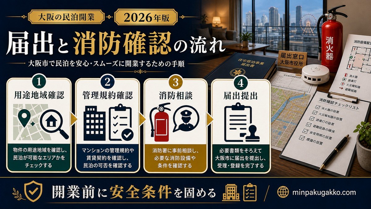 大阪市民泊の届出と消防確認の流れ Image2完成デザイン
