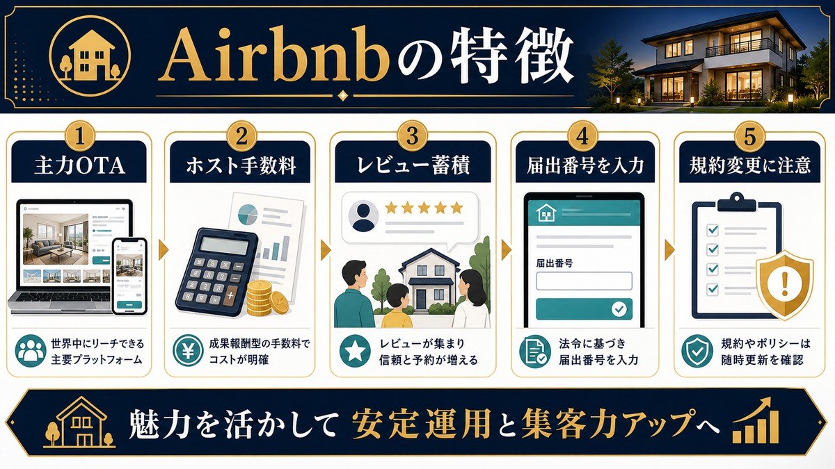 Airbnb 特徴 民泊 主力OTA Image2完成デザイン