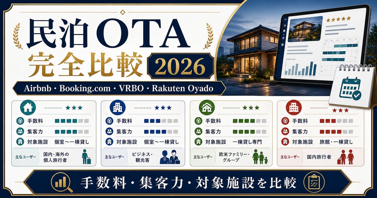 民泊 OTA 完全比較 2026 Image2完成デザイン