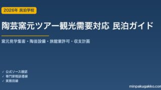 民泊 陶芸窯元ツアー観光需要 対応ガイド 2026年版｜窯元見学集客・陶芸設備・旅館業許可・収支計画まで徹底解説