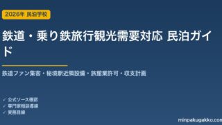 民泊 鉄道・乗り鉄旅行観光需要 対応ガイド 2026年版｜鉄道ファン集客・秘境駅近隣設備・旅館業許可・収支計画まで徹底解説