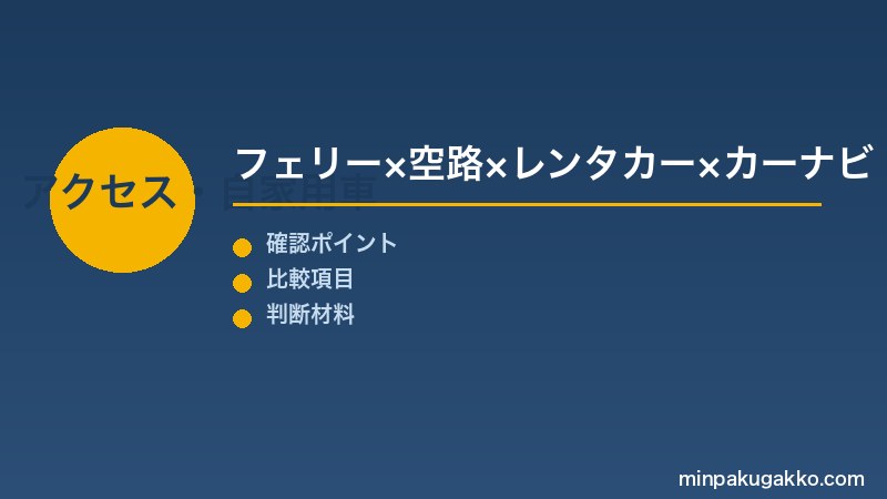 Step 1 アクセス案内と自家用車対応