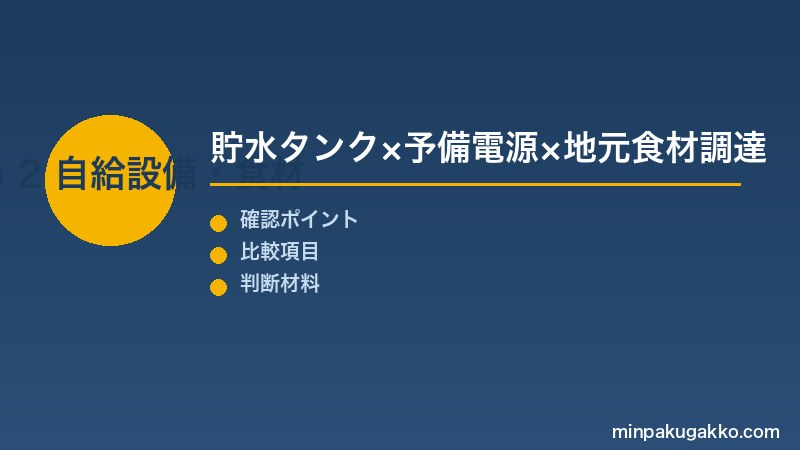 Step 2 自給自足設備と食材調達