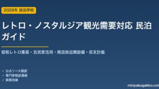 民泊 レトロ・ノスタルジア観光需要 対応ガイド 2026年版｜昭和レトロ集客・古民家活用・商店街近隣設備・旅館業許可・収支計画まで徹底解説