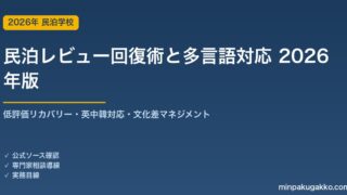 民泊レビュー回復術と多言語対応 完全ガイド 2026年版｜低評価リカバリー・英中韓対応・文化差マネジメント