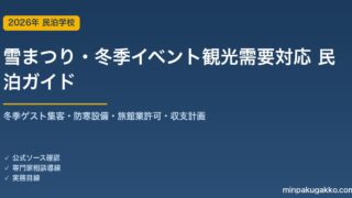 民泊 雪まつり・冬季イベント観光需要 対応ガイド 2026年版｜冬季ゲスト集客・防寒設備・旅館業許可・収支計画まで徹底解説