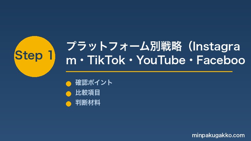 Step 1 プラットフォーム別戦略