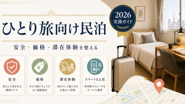 ひとり旅向け民泊の安全、価格、滞在体験を整理した図