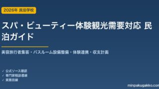民泊 スパ・ビューティー体験観光需要 対応ガイド 2026年版｜美容旅行者集客・バス・バスルーム設備整備・体験連携・旅館業許可・収支計画まで徹底解説