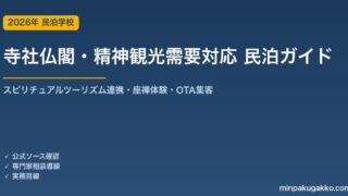 民泊 寺社仏閣・精神観光需要 対応ガイド 2026年版｜スピリチュアルツーリズム連携・座禅体験・インバウンド対応・OTA集客まで徹底解説