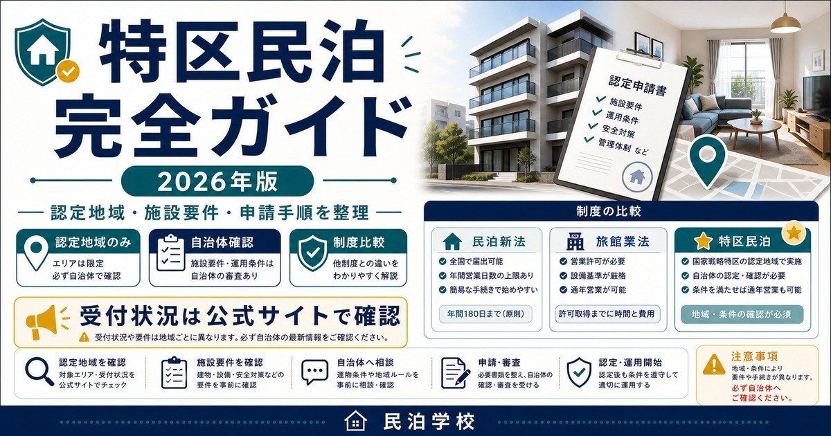 特区民泊 完全ガイド 2026 Image2完成デザイン