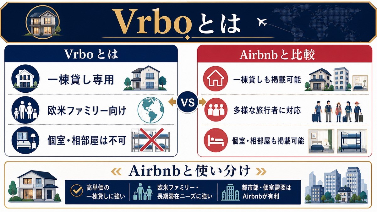 民泊 VRBO 一棟貸し Airbnb 違い Image2完成デザイン