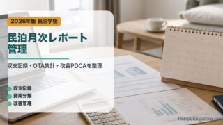 民泊月次レポート管理｜民泊学校の解説アイキャッチ