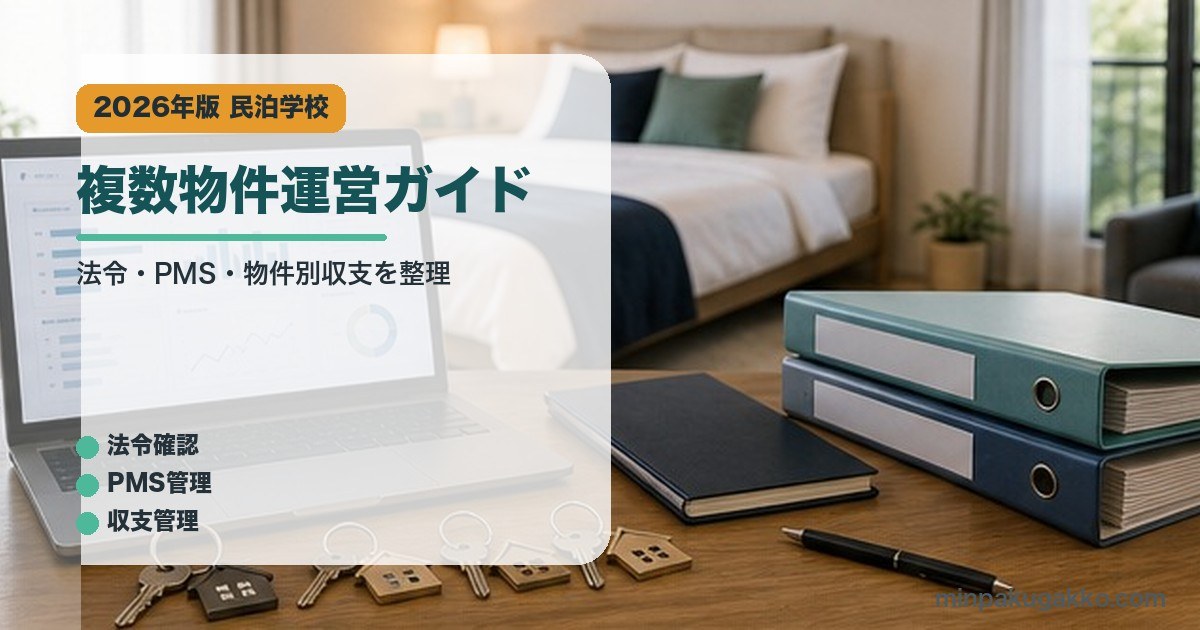複数物件運営ガイド｜民泊学校の解説アイキャッチ