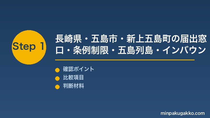 長崎五島民泊 Step1 長崎県・五島市・新上五島町の届出窓口・条例制限・五島列島・インバウンド需要を把握する