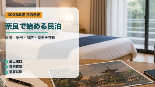 奈良で始める民泊｜民泊学校の解説アイキャッチ