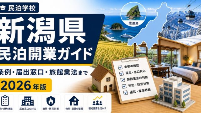 新潟県 民泊開業ガイド 条例・届出窓口・旅館業法まで