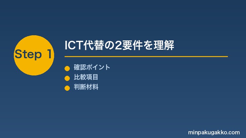 Step 1 ICT代替の2要件を理解する