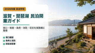 滋賀県と琵琶湖の民泊開業で窓口、制度、条例、消防、収支を整理したアイキャッチ画像