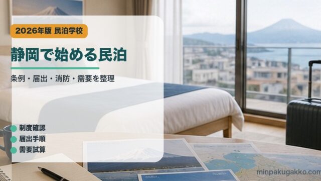 静岡で始める民泊｜民泊学校の解説アイキャッチ