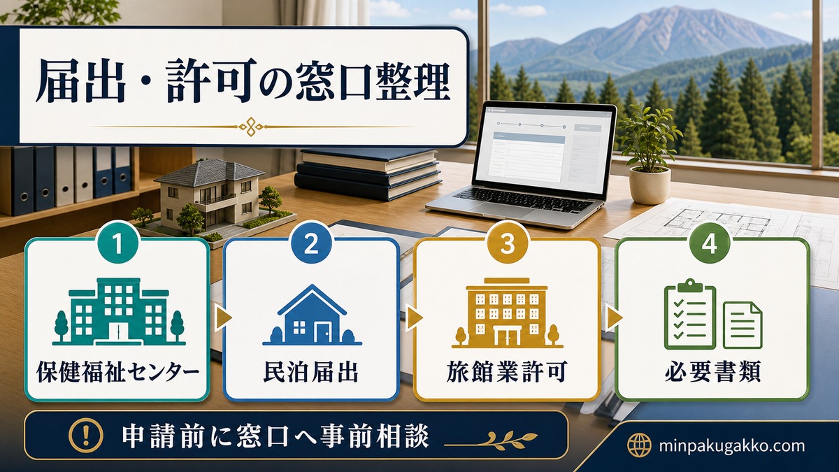 栃木日光民泊 Step2 住宅宿泊事業法の届出手順・栃木県保健所・旅館業法（簡易宿所）許可申請の比較を実施する