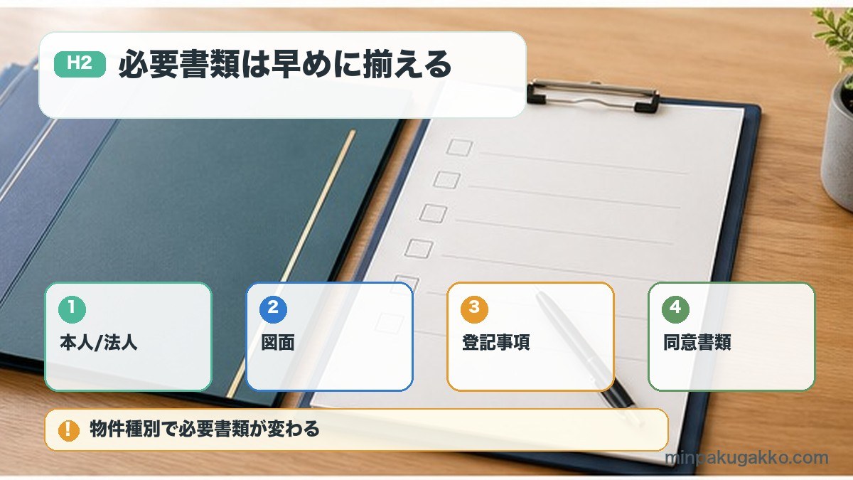 住宅宿泊事業届出の本人法人図面登記事項同意書類を整理した図解