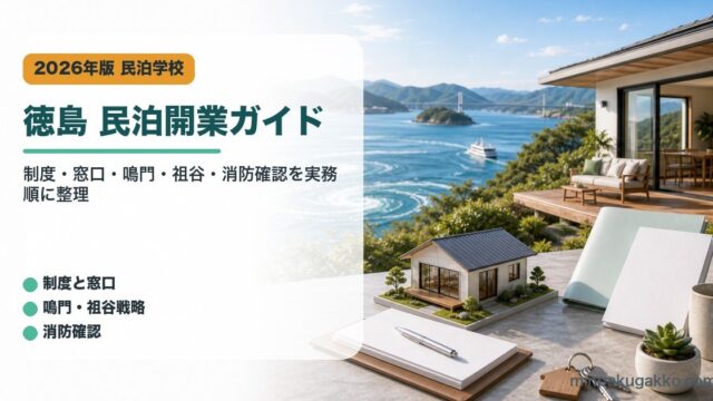 徳島県・鳴門・祖谷の民泊開業で制度、窓口、消防確認を整理したアイキャッチ画像