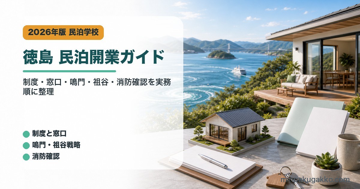 徳島県・鳴門・祖谷の民泊開業で制度、窓口、消防確認を整理したアイキャッチ画像
