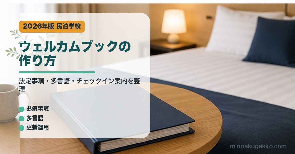 ウェルカムブックの作り方｜民泊学校の解説アイキャッチ