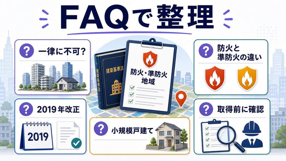 防火地域・準防火地域と民泊転用に関するFAQを整理した図解