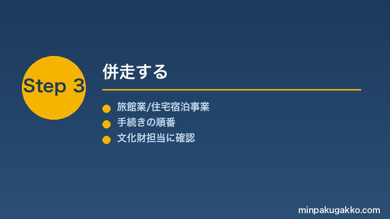 minpaku-bunkazai-rekishiteki-kenchiku-2026 Step3 併走する