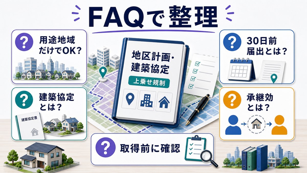地区計画・建築協定と民泊可否に関するFAQを整理した図解
