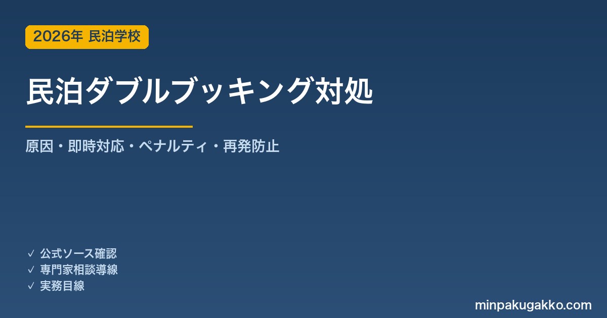 民泊ダブルブッキング対処ガイド 2026年版｜原因・即時対応フロー・ペナルティ・再発防止策まで解説