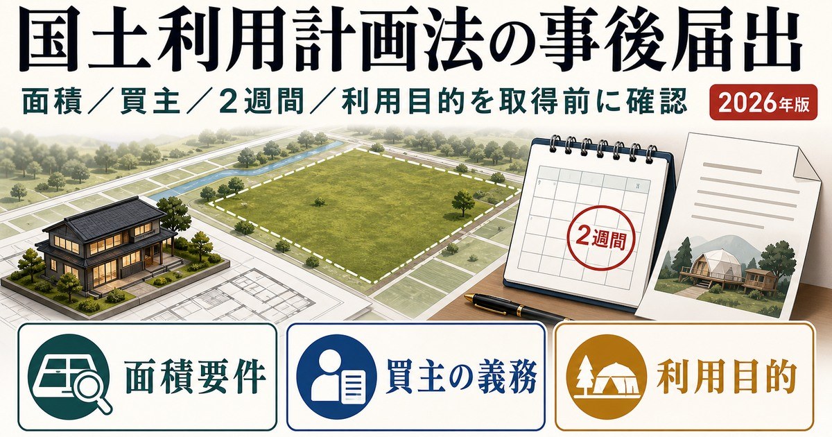 国土利用計画法の事後届出が必要な土地で民泊・旅館業を始める前の確認ポイント