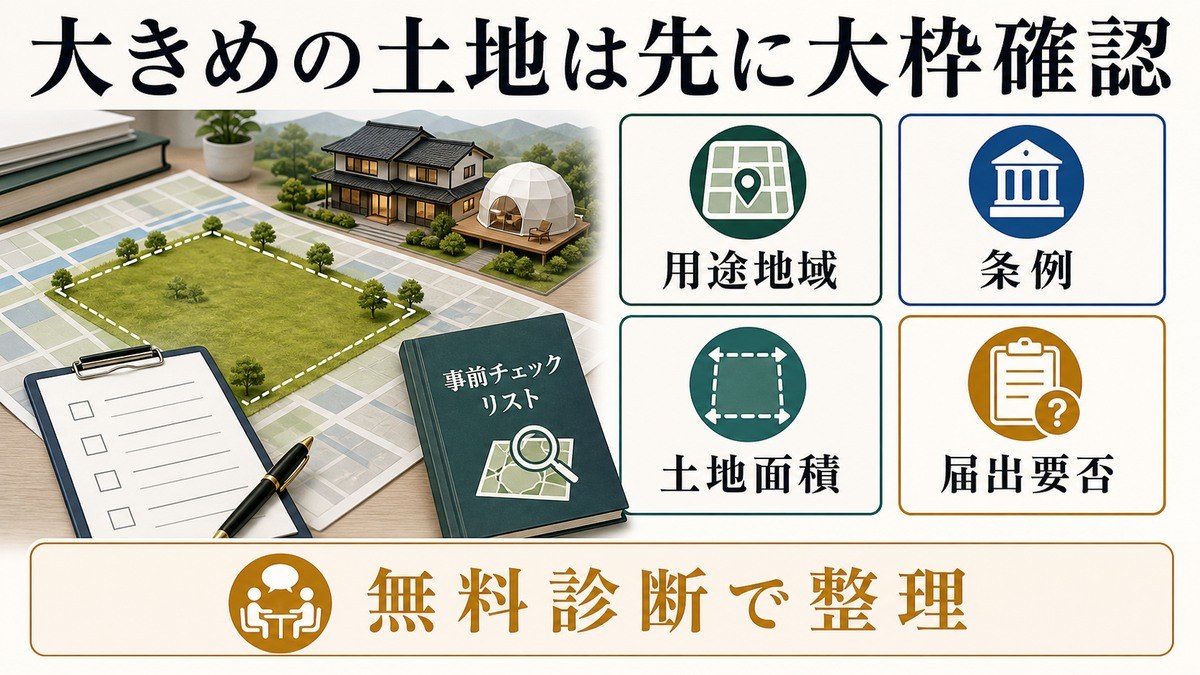 あなたの物件・土地で民泊・旅館業ができるか無料診断の要点を整理した図解
