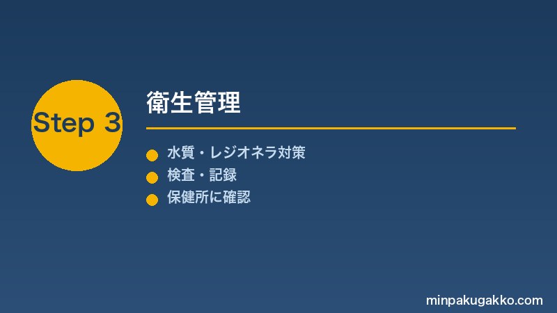 minpaku-koshu-yokujo-sauna-2026 Step3 衛生管理