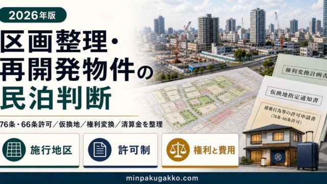 区画整理・再開発物件で民泊を判断するときの確認ポイント