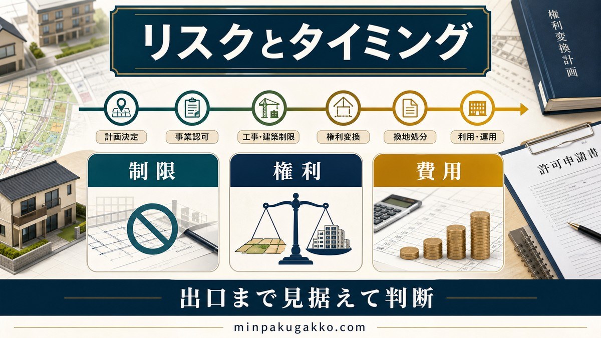 まとめ——「まちの計画に組み込まれた物件」のリスクとタイミングを直視するの要点を整理した図解