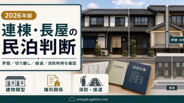 連棟式建物・長屋で民泊を判断するときの確認ポイント