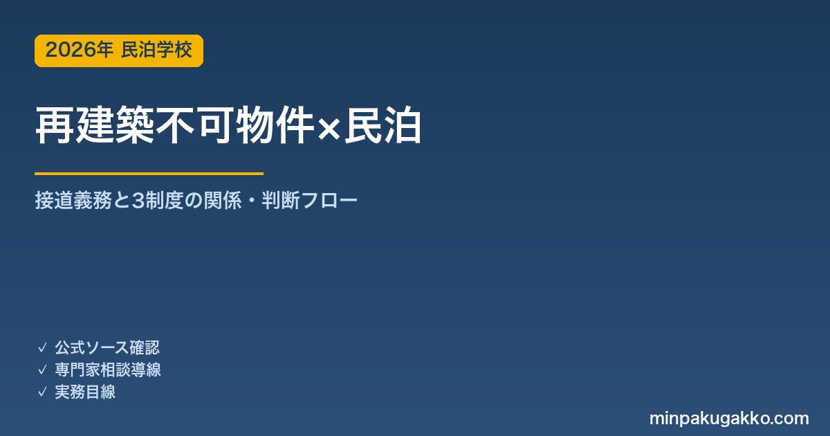 再建築不可・旗竿地で民泊はできる？接道義務と住宅宿泊事業・旅館業の判断ガイド 2026年版