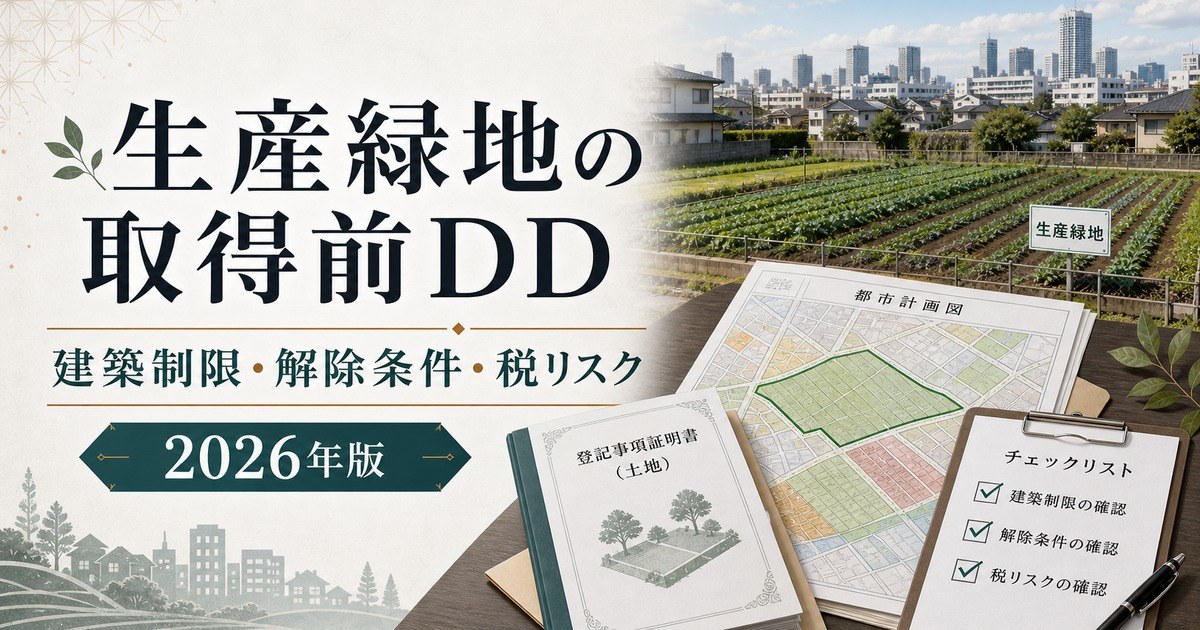 生産緑地のある土地で民泊・旅館業を始める前の確認ポイント