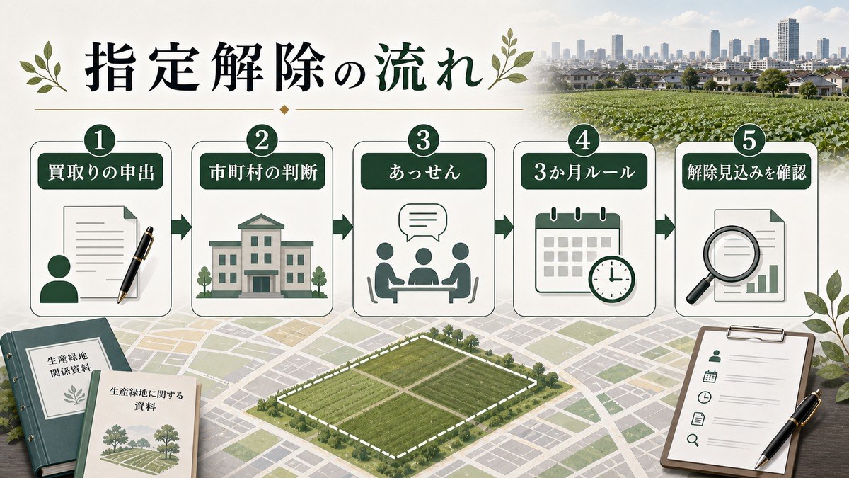 指定の解除——買取りの申出と3か月ルールの要点を整理した図解