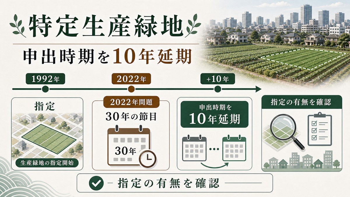 特定生産緑地と2022年問題の要点を整理した図解