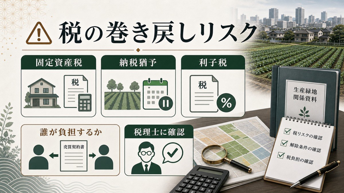 税の巻き戻しリスク——買主が見抜くべき点の要点を整理した図解