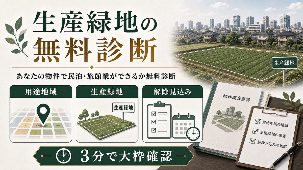 あなたの物件で民泊・旅館業ができるか無料診断の要点を整理した図解