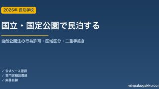 国立・国定公園内で民泊・旅館業を営むには 2026年版｜自然公園法の行為許可・特別保護地区・普通区域・環境省への手続き