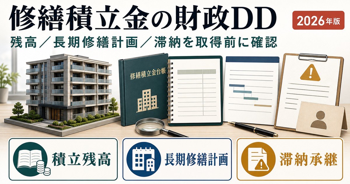 中古区分マンションの修繕積立金・長期修繕計画を取得前に確認する財政デューデリジェンス