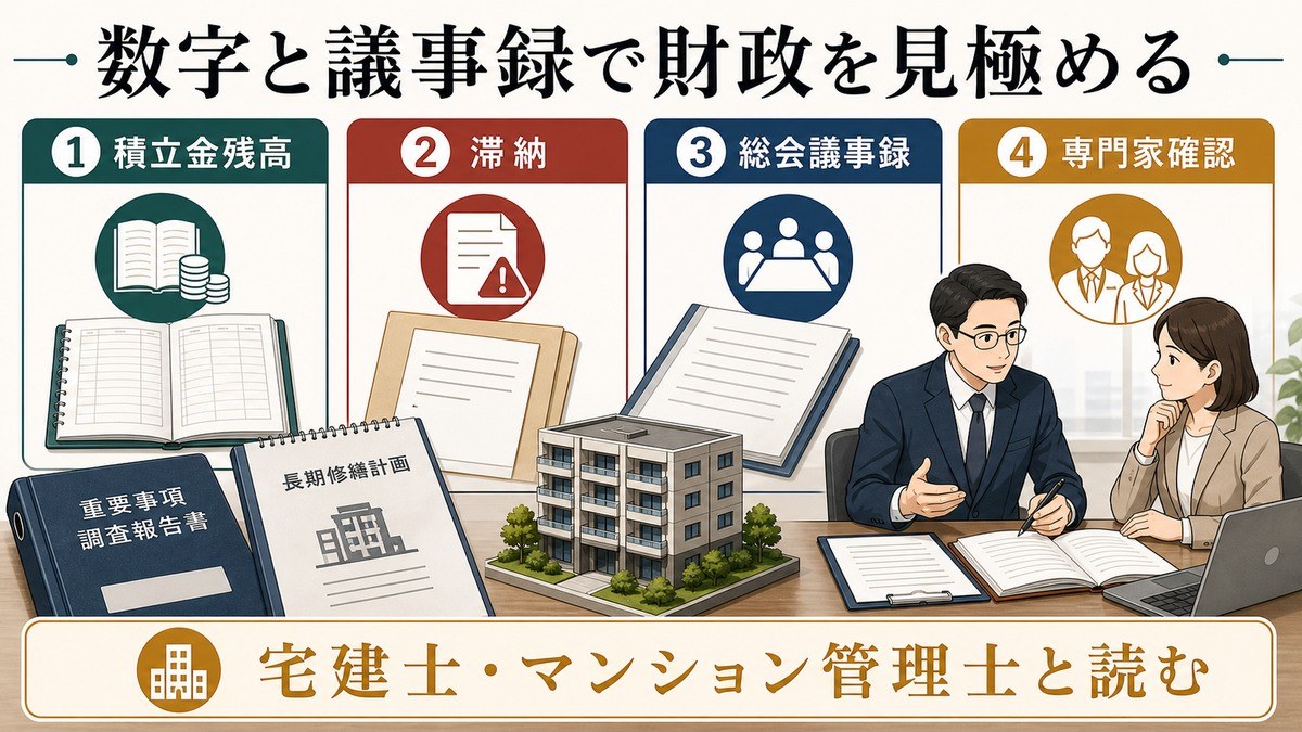専門家への確認と、財政の見極めの要点を整理した図解