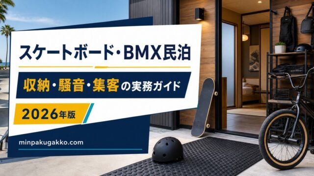 スケートボード・BMX民泊の収納・騒音・集客実務ガイドのアイキャッチ画像